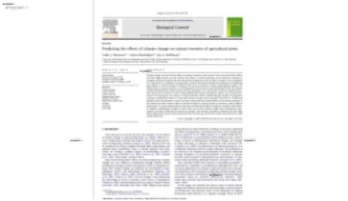 Predicting the effects of climate change on natural enemies of agricultural pests
